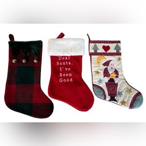 3 Holiday Christmas Stockings Bundle Dear Santa I Can Explain